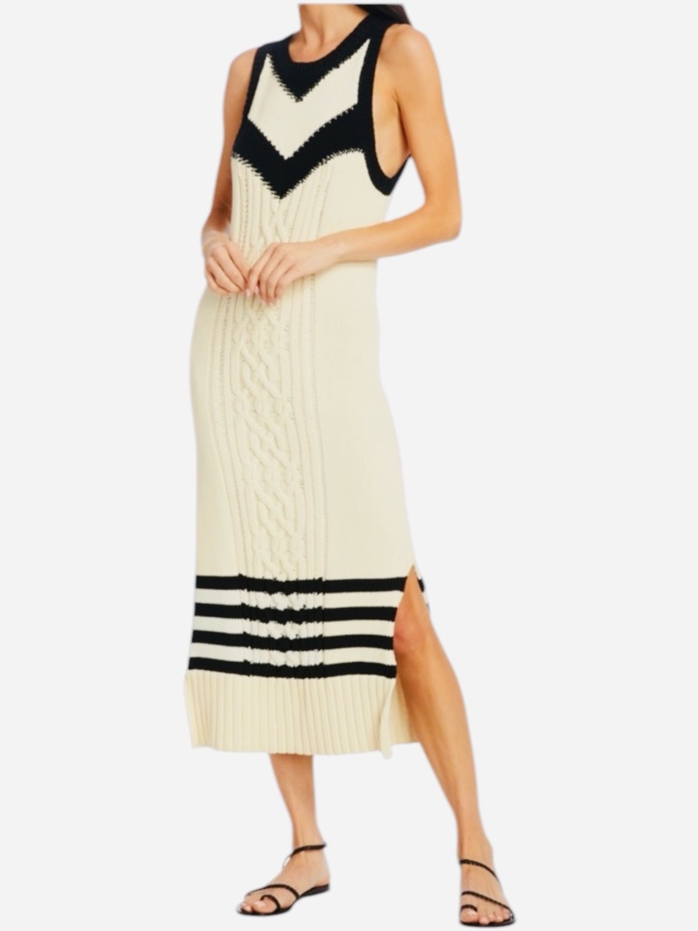 NWT Tanya Taylor Nina Organic Cotton Cable Knit Dress
